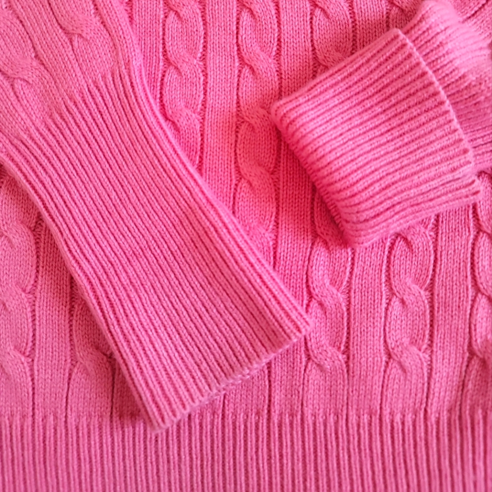 GAP Pink Cable Knit Sweater, Size S - Picture 5 of 9
